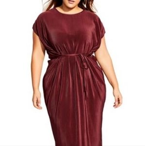 City Chic Burgundy Dress